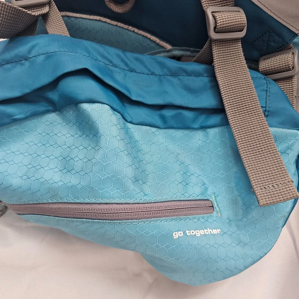 Kurgo Baxter Dog Backpack‎ Harness Blue Teal Adjustable Hiking Gear Saddlebags